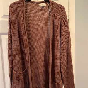 Cozy Long Universal Thread Mocha Cardigan